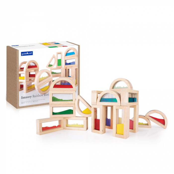 Sensory Rainbow Blocks, set complex cu 18 piese, Guidecraft [1]