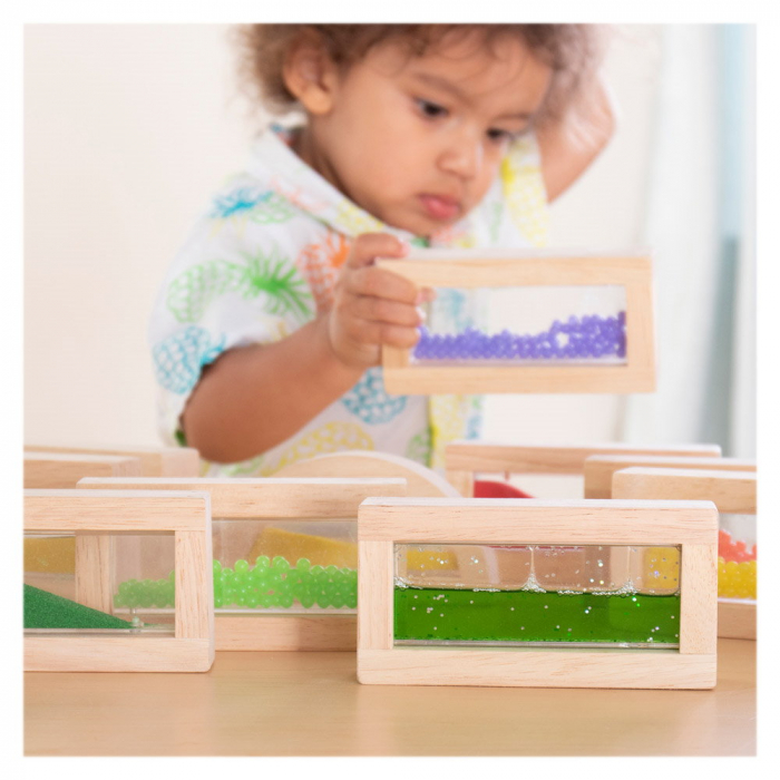 Sensory Rainbow Blocks, set complex cu 18 piese, Guidecraft [3]