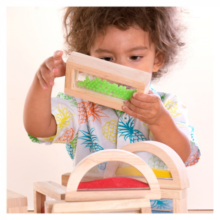 Sensory Rainbow Blocks, set complex cu 18 piese, Guidecraft [2]