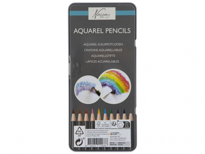 Set 10 creioane acuarela, in cutie metalica, Fine-Art, Nassau [3]