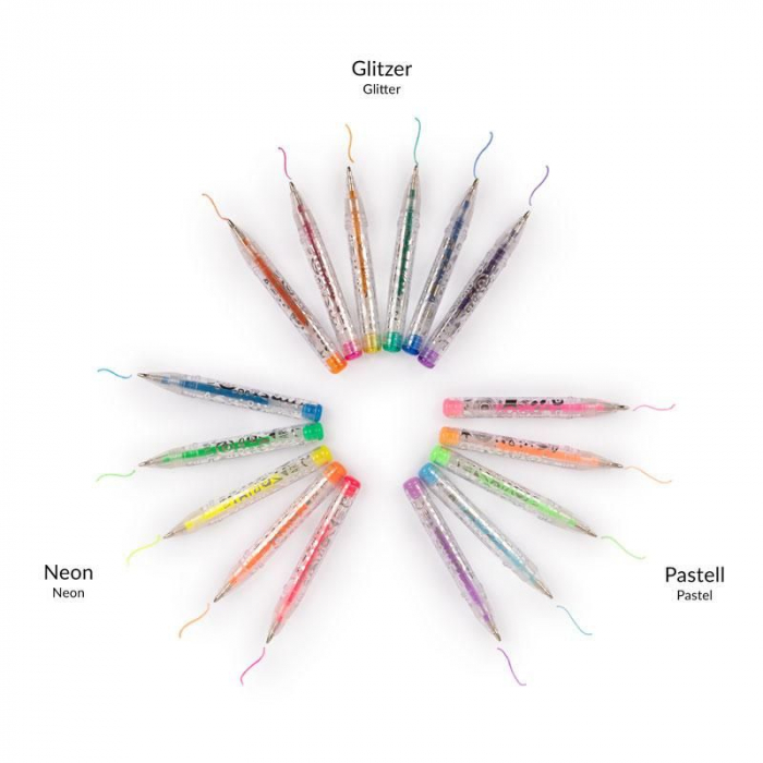 Set 16 mini pixuri cu gel, glitter, neon [2]