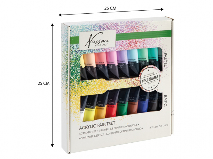 Set 18 culori acrilice, pastel si de baza, Fine Art, Nassau [8]