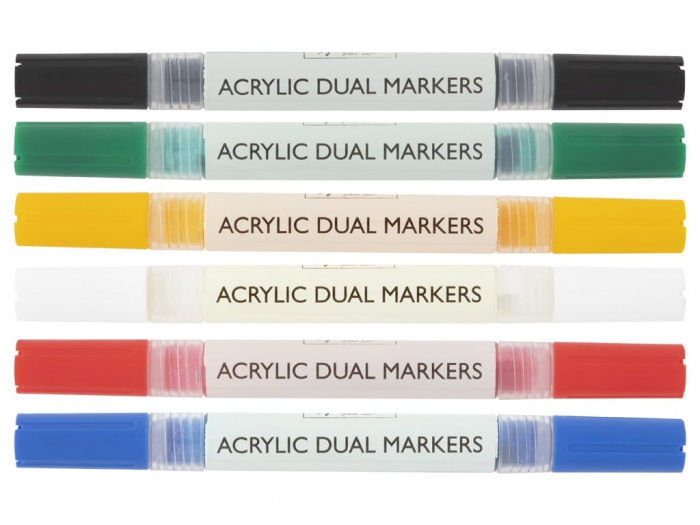 Set 6 markere acrilice, cu varf dublu, pentru toate suprafetele, Art Sensations, Nassau [3]
