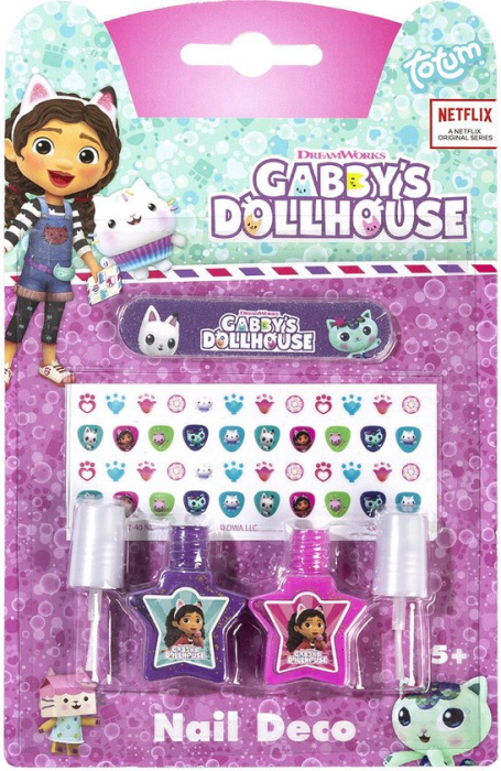 Set cadou cu oje si stickere pentru unghii, cu tematica Gabby Dollhouse [1]
