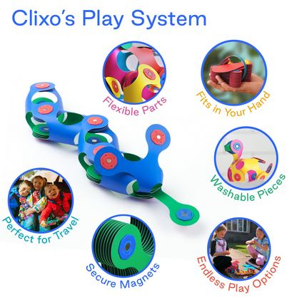 Set Clixo de construit cu magnet, Itsy pack Blue-Green 18 [3]