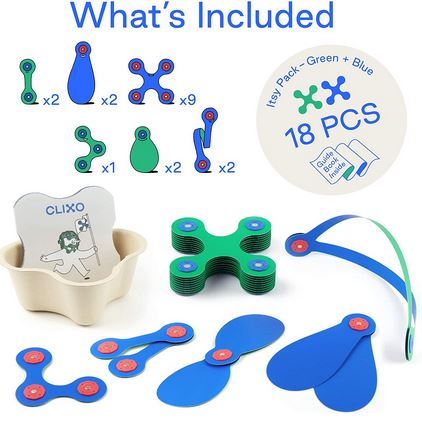 Set Clixo de construit cu magnet, Itsy pack Blue-Green 18 [2]