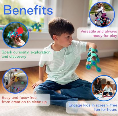 Set Clixo de construit cu magnet, Itsy pack Blue-Green 18 [5]