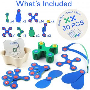 Set Clixo de construit cu magnet, Itsy pack Blue-Green 30 [2]