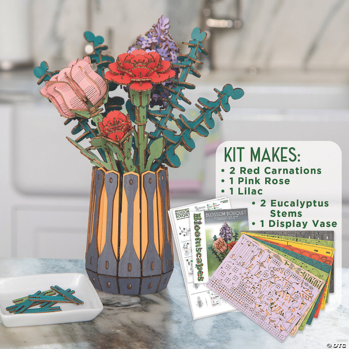 Set constructie Buchet de flori, din lemn, Bloomscapes Blossom Bouquet - set creativ 450 piese [3]