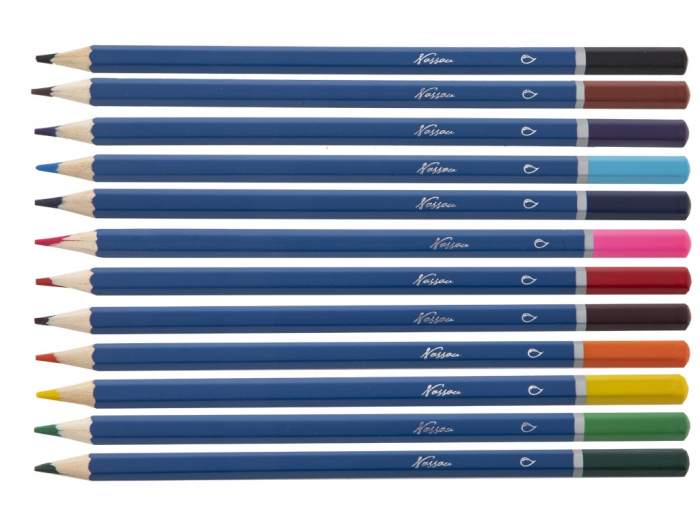 Set creativ, 12 carioci acuarela, 12 creioane colorate tip acuarela, 1 pensula, Nassau [8]