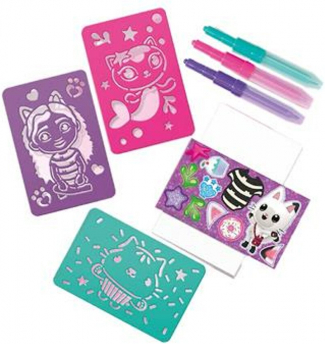 Set creativ 2 in 1, Bratari cu sclipici si carioci spray, Gabby's Dollhouse [7]