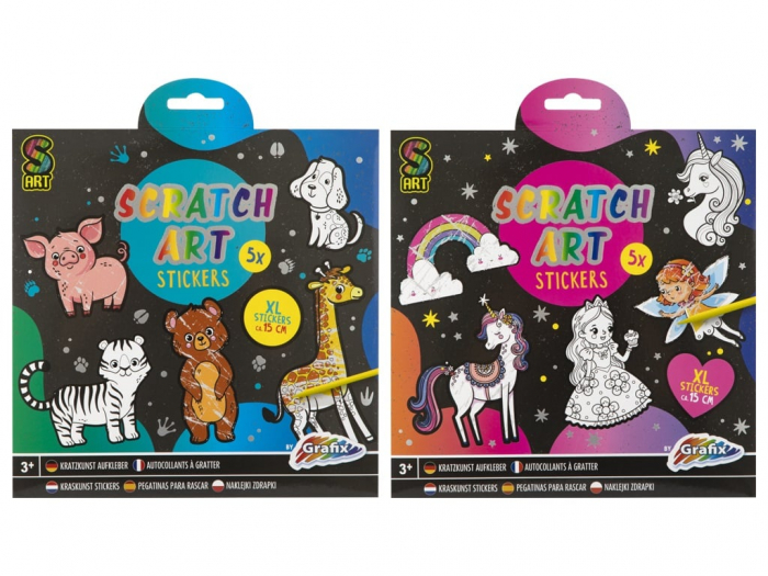 Set creativ, 5 abtibilduri XL de razuit, Grafix [6]