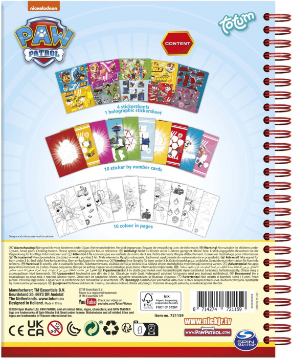 Set creativ cu abtibilduri, lipeste pe numere, Paw Patrol [4]