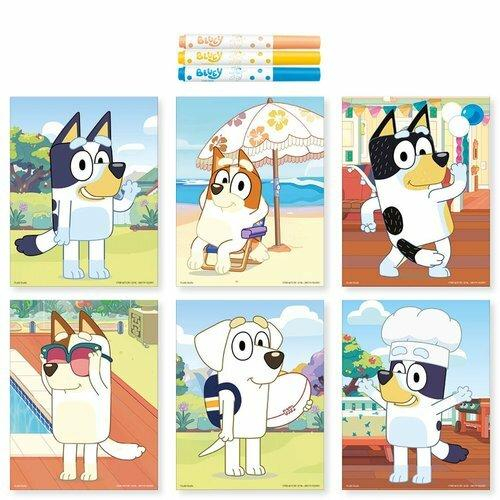 Set creativ cu markere rotunde si planse, Bluey, Totum [2]