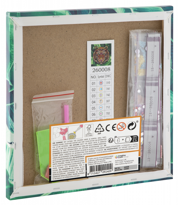 Set creativ cu strasuri, Diamond paint, Canvas Tigru, Moxy [2]