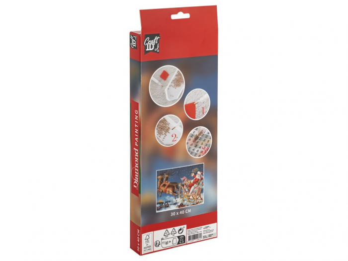 Set creativ cu tematica Craciun, Diamond Painting, Mos Craciun, 30 x 40 cm [2]