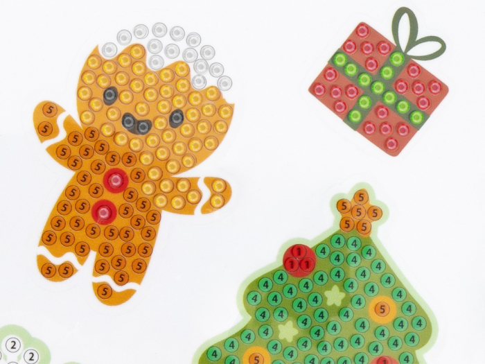 Set creativ cu tematica de Craciun, Creeaza 12 abtibilduri cu tehnica diamond paint  [4]