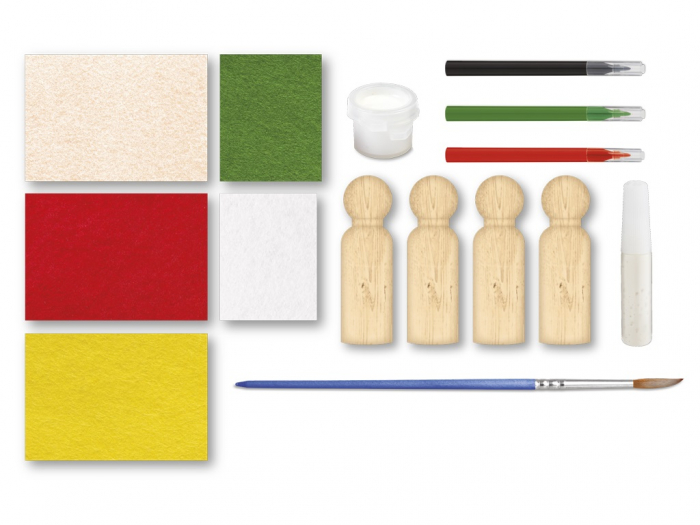 Set creativ cu tematica de Craciun, Figurine din lemn, Peg Dolls  [3]