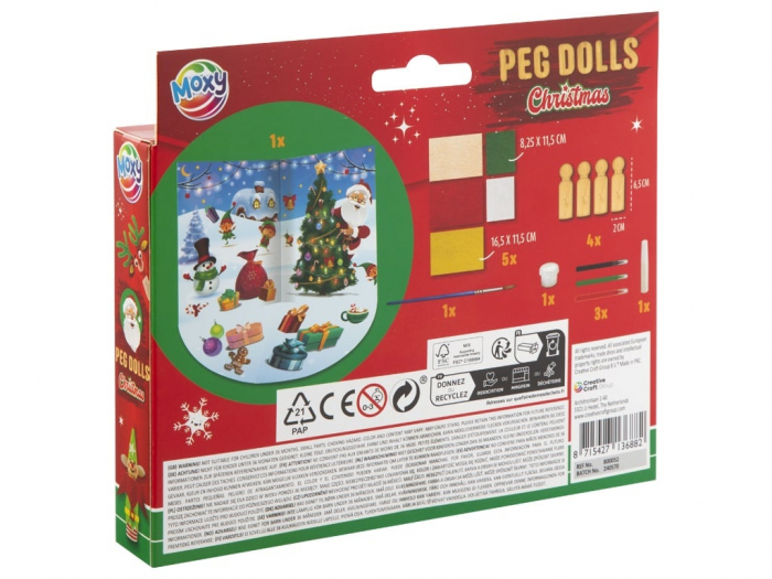 Set creativ cu tematica de Craciun, Figurine din lemn, Peg Dolls  [2]