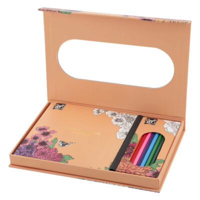 Set creativ de colorat, carte 48 pagini si 10 creioane, flori [2]