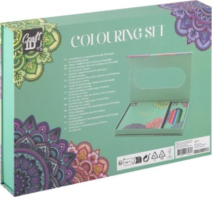 Set creativ de colorat, carte 48 pagini si 10 creioane, mandala [2]