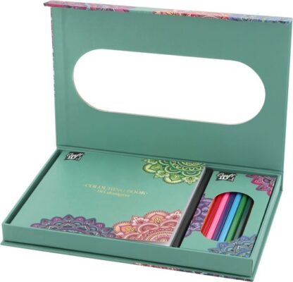 Set creativ de colorat, carte 48 pagini si 10 creioane, mandala [3]