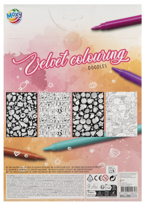 Set creativ de colorat pe fundal de catifea, Velvet Paper, planse catifelate, A4 [2]