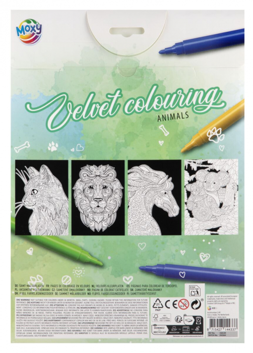 Set creativ de colorat pe fundal de catifea, Velvet Paper, planse catifelate, A4 [2]