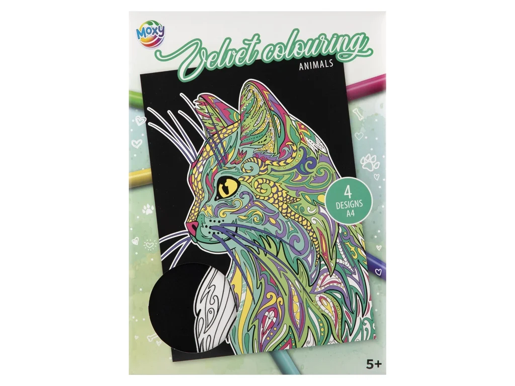 Set creativ de colorat pe fundal de catifea, Velvet Paper, planse catifelate, A4 [1]
