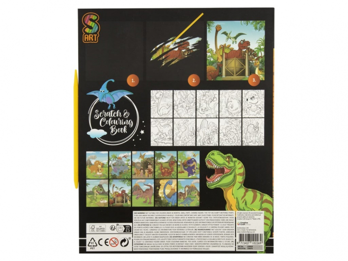 Set creativ de colorat si razuit, dinozaur [2]