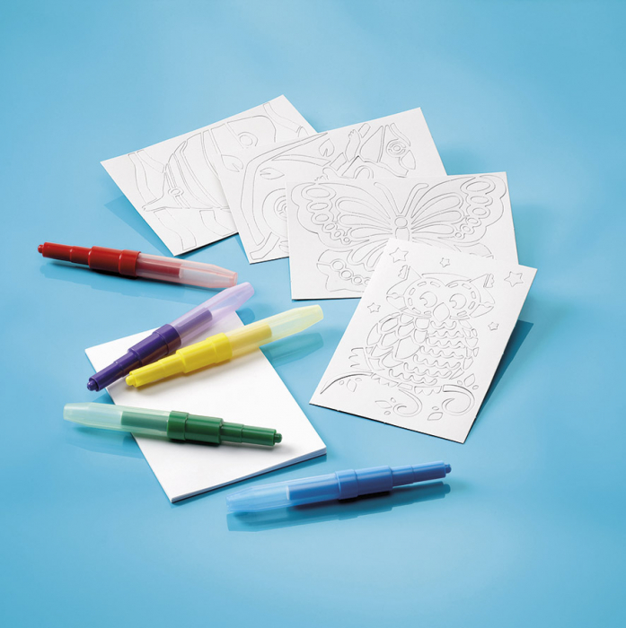 Set creativ de desenat cu sabloane si carioci spray [7]