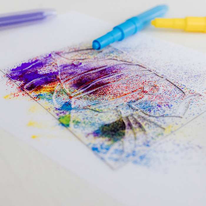 Set creativ de desenat cu sabloane si carioci spray [5]