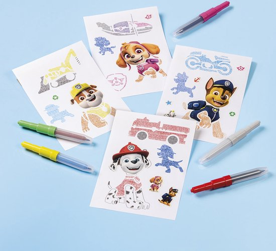 Set creativ de desenat cu sabloane si carioci spray cu Patrula Catelusilor, Paw Patrol [5]