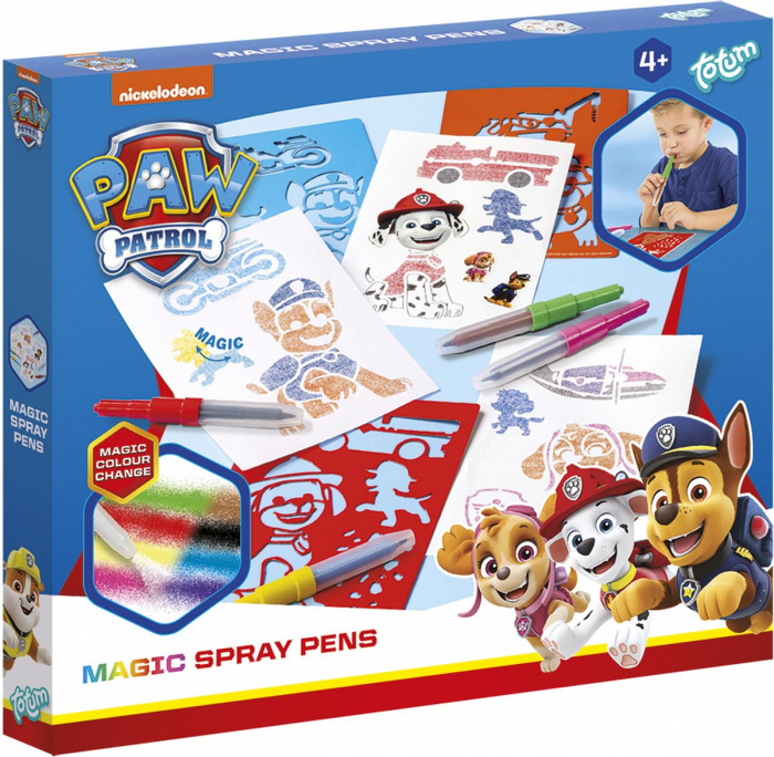 Set creativ de desenat cu sabloane si carioci spray cu Patrula Catelusilor, Paw Patrol [1]
