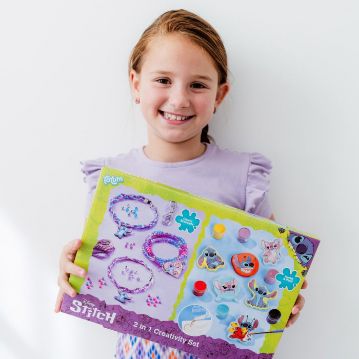 Set creativ DIY 2 în 1, Creeaza bratari si figurine din ipsos, Disney Lilo si Stitch [4]