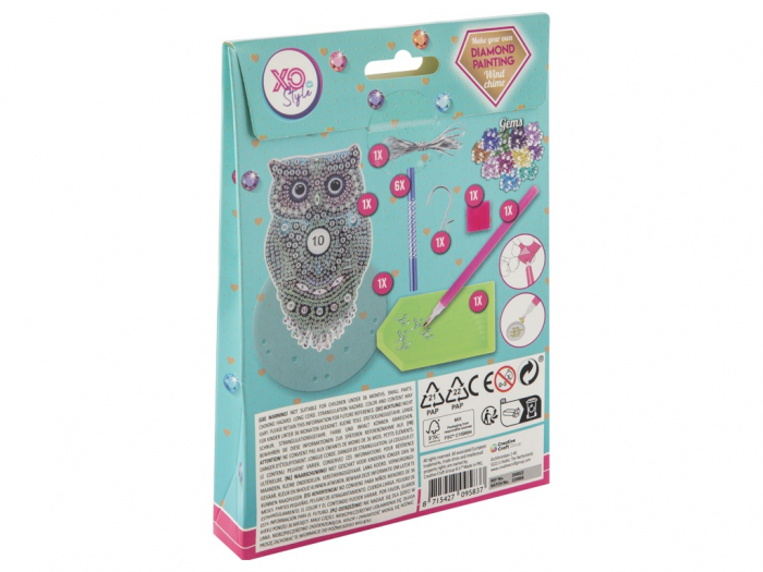 Set creativ DIY, Clopotei de vant, Diamond Painting, bufnita  [2]