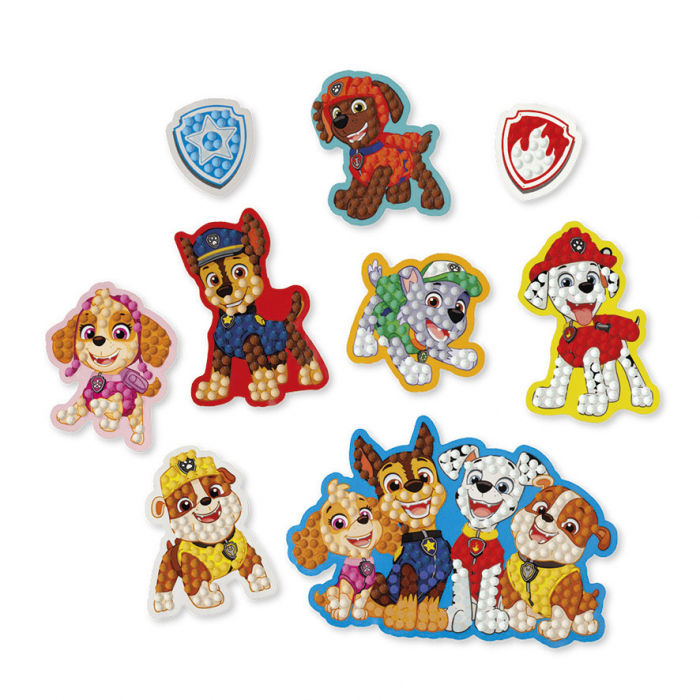 Set creativ DIY Creeaza abtibilduri cu diamond paint, Paw Patrol, Patrula Catelusilor, Totum [4]
