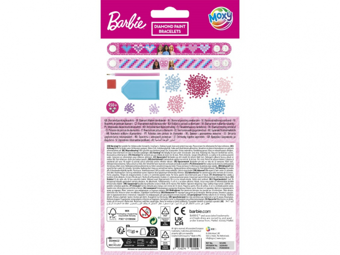 Set creativ DIY, Creeaza bratari cu tehnica diamond painting, Barbie [2]