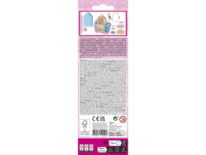 Set creativ DIY, Creeaza propriul breloc  cu tehnica diamond painting, Barbie [2]
