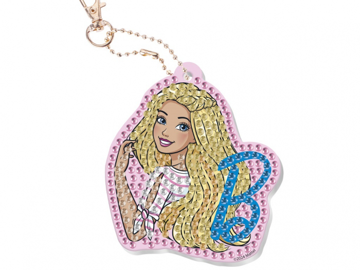 Set creativ DIY, Creeaza propriul breloc  cu tehnica diamond painting, Barbie [3]