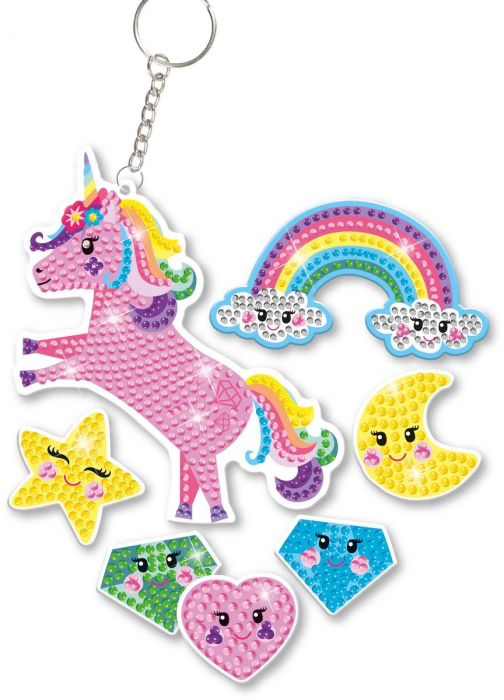 Set creativ DIY cu unicorni, 2 in 1, Bratari cu litere si magneti diamond painting [3]