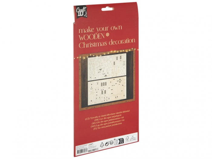 Set creativ DIY, decoratiune din lemn Craciun, Mos Craciun cu sanie [2]