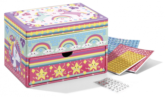 Set creativ DIY Decoreaza propria cutie de bijuterii cu unicorni [2]