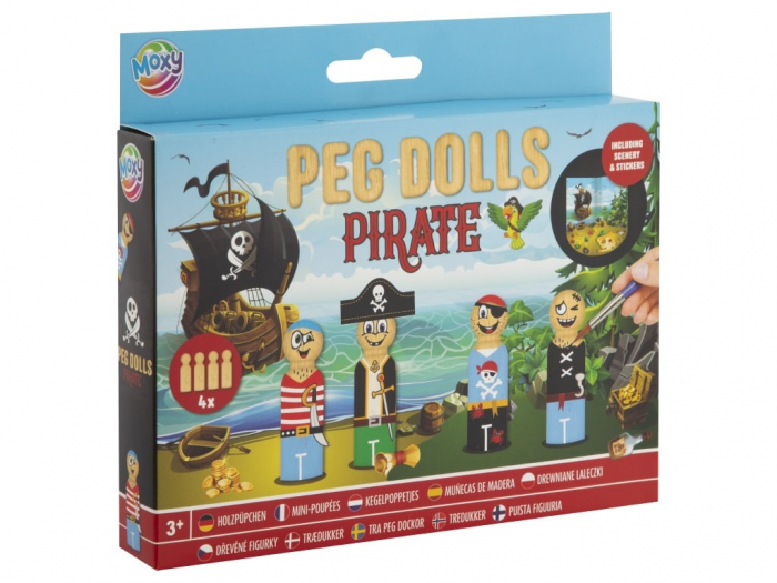 Set creativ DIY, Figurine din lemn, Peg Dolls, Pirati [1]
