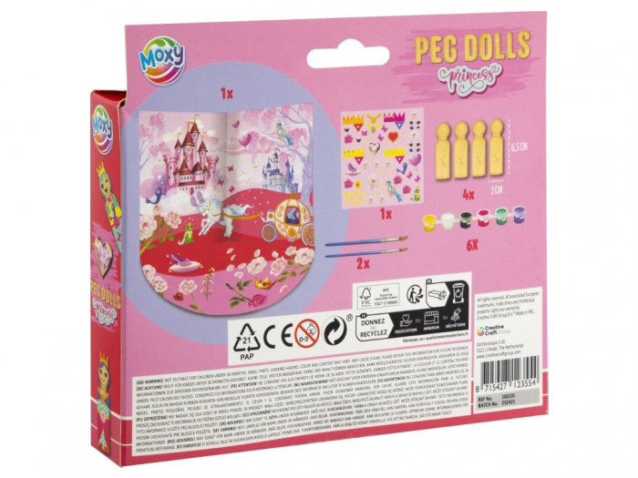Set creativ DIY, Figurine din lemn, Peg Dolls, Printese [2]
