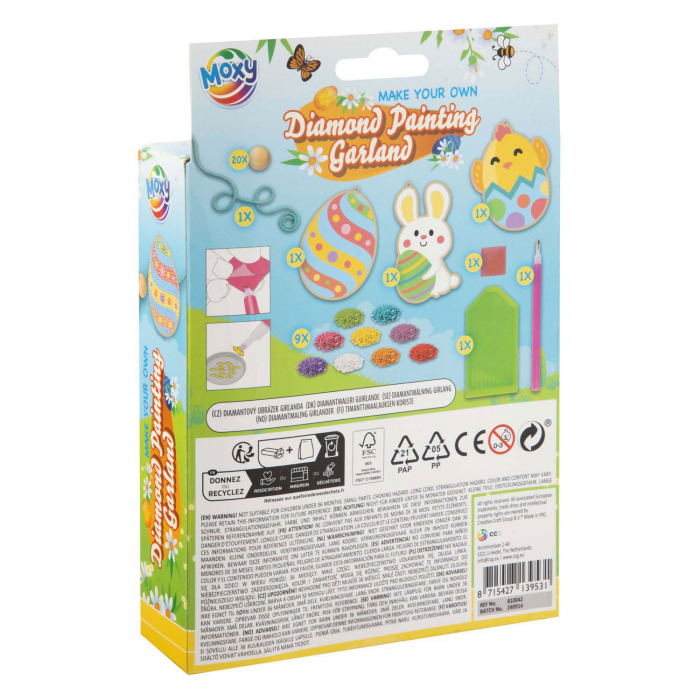 Set creativ DIY, Ghirlanda de Paste, cu tehnica diamond painting [2]