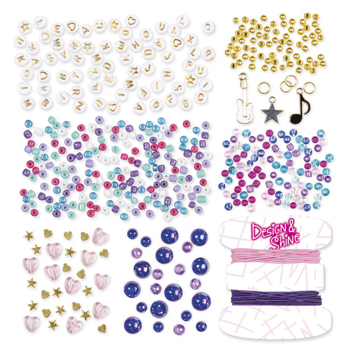 Set creativ DYI Bratari cu sclipici, Design and shine, Totum [18]
