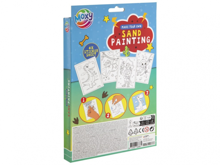 Set creativ  DYI, Pictura cu nisip si abtibilduri, Dinozauri [2]