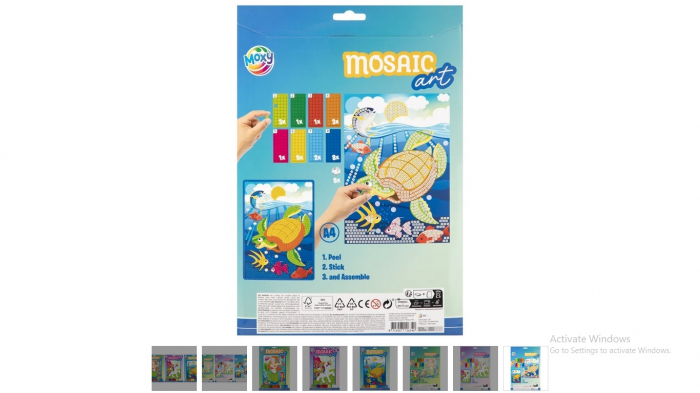 Set creativ, Mozaic din spuma cu sclipici, A4, unicorn [2]