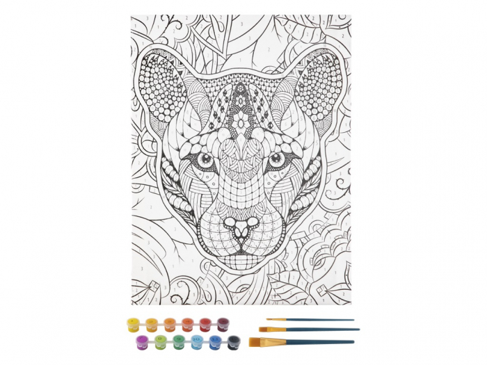 Set creativ, Picteaza pe numere, Canvas Pantera [3]